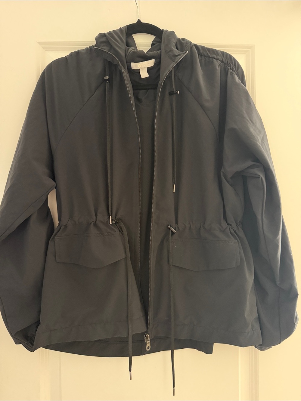 Zella Women's Black Hooded Utility Windbreaker Jacket